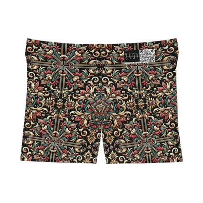 Streetwear Renaissance Artistic Clash of Old and New Women's Shorts - 8404 Design-46