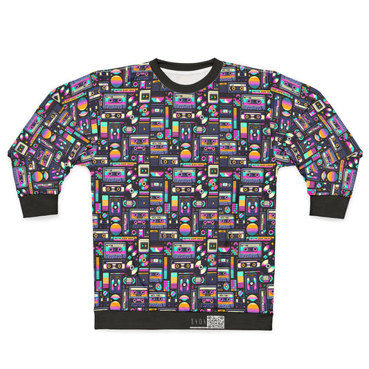 Digital Nostalgia Tech-Inspired Retro Fusion Sweatshirt - 8404 Design-48