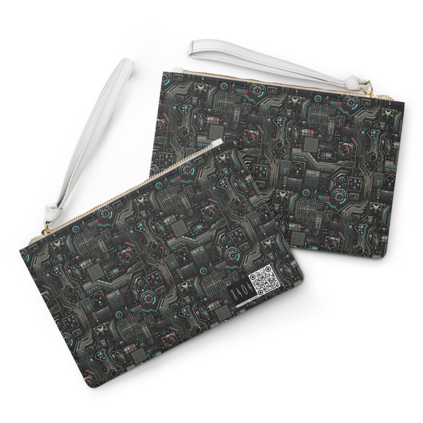 Tech Noir Aesthetics Sleek Tech Streetwear Clutch Bag - 8404 Design-52
