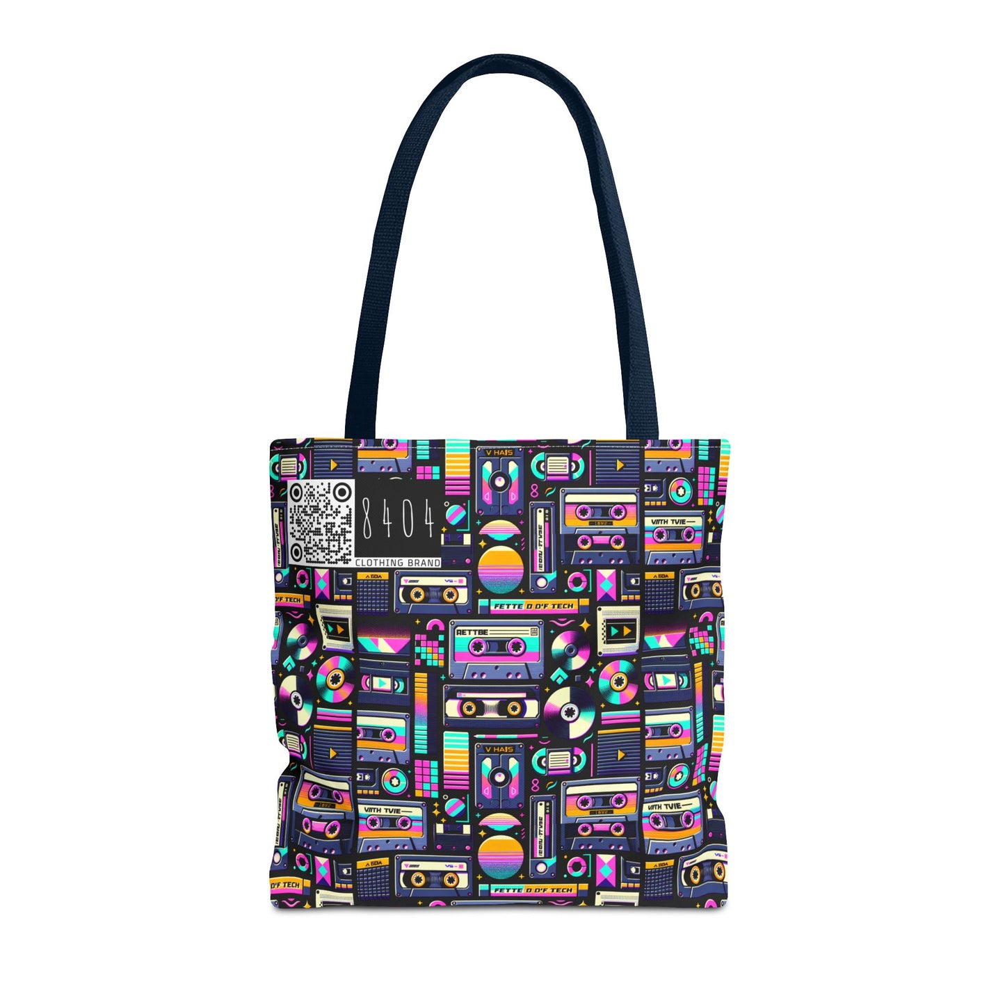Digital Nostalgia Tech-Inspired Retro Fusion Tote Bag - 8404 Design-48