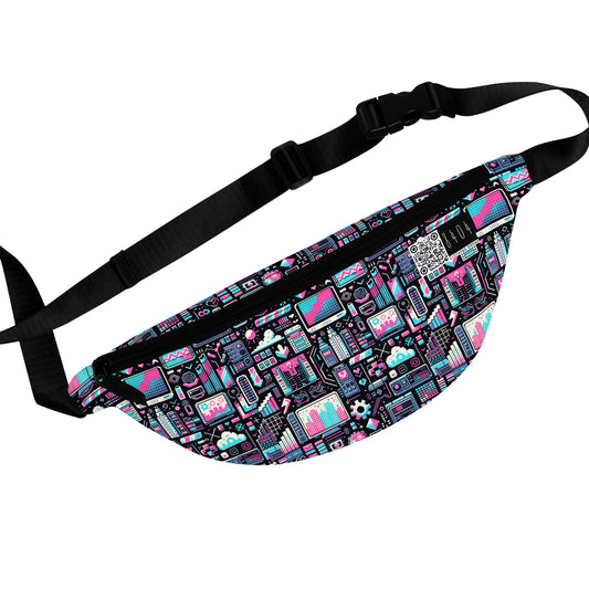 Digital Rebellion Youthful Streetwear with a Rebellious Digital Twist Fanny Pack - 8404 Design-71
