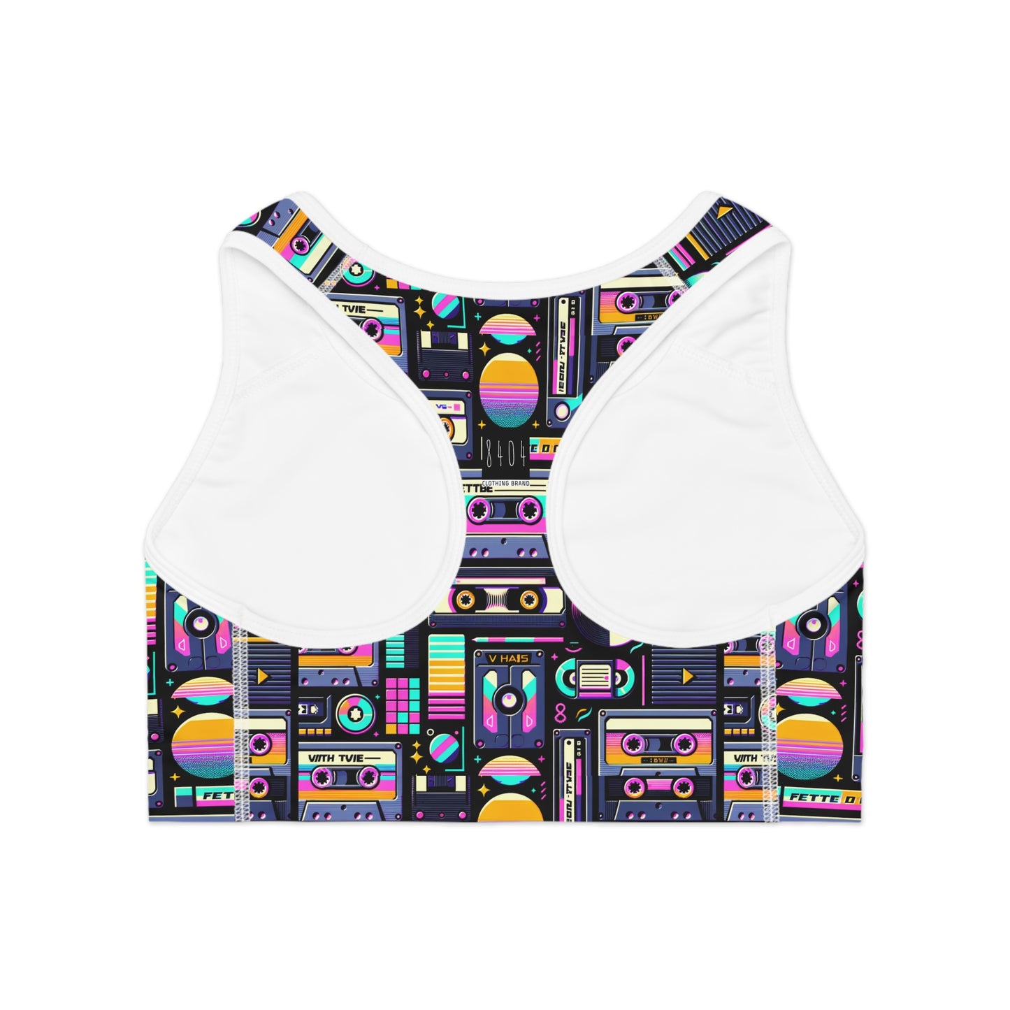 Digital Nostalgia Tech-Inspired Retro Fusion Sports Bra - 8404 Design-48