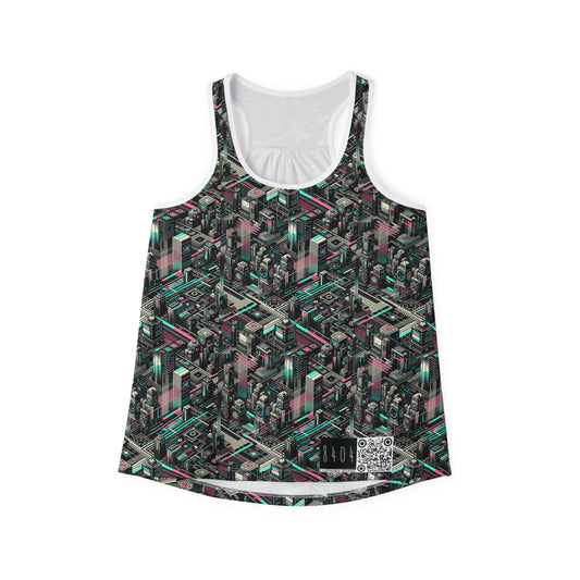Digital Dreamland Tech-Inspired Streetwear Women's Tank Top - 8404 Design-51