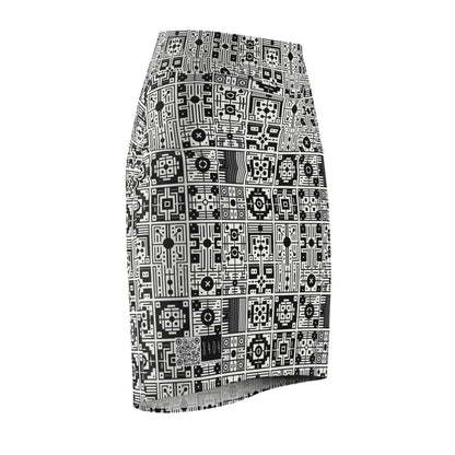 Digital Minimalism Minimalist Tech Women's Pencil Skirt - 8404 Design-55