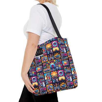 Digital Pop Culture Mashup Maximalist Pop Tote Bag - 8404 Design-52