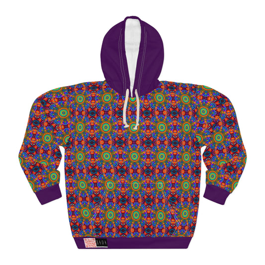 8404's Unisex Adult "Flowers of Acid in Purple" Fashion Pullover Hoodie