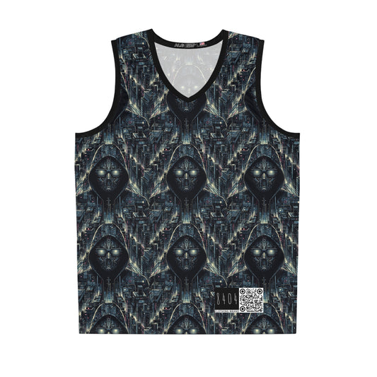 Tech Noir Aesthetics Sleek Tech Streetwear Basketball Jersey - 8404 Design-56