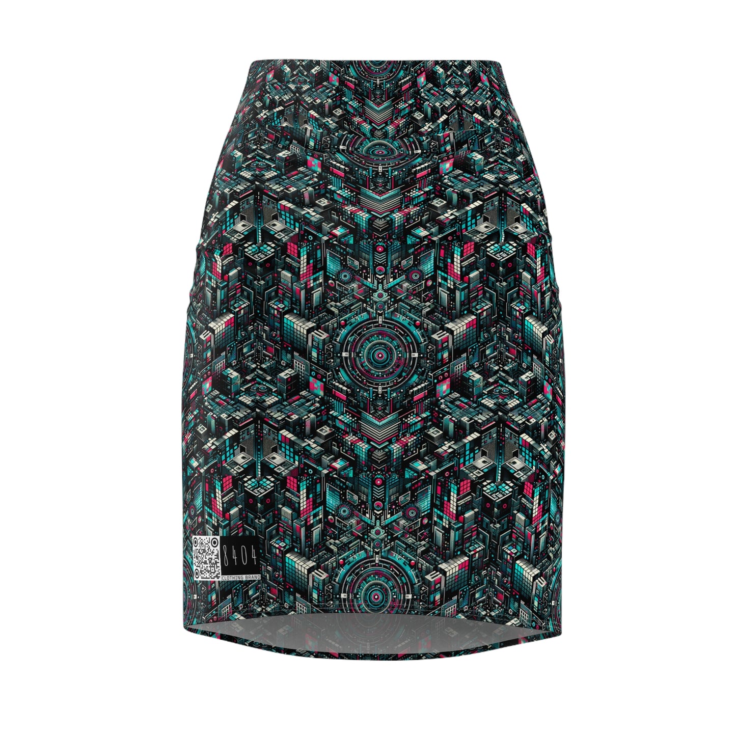 Digital Rebellion Tech-Inspired Streetwear Women's Pencil Skirt - 8404 Design-54