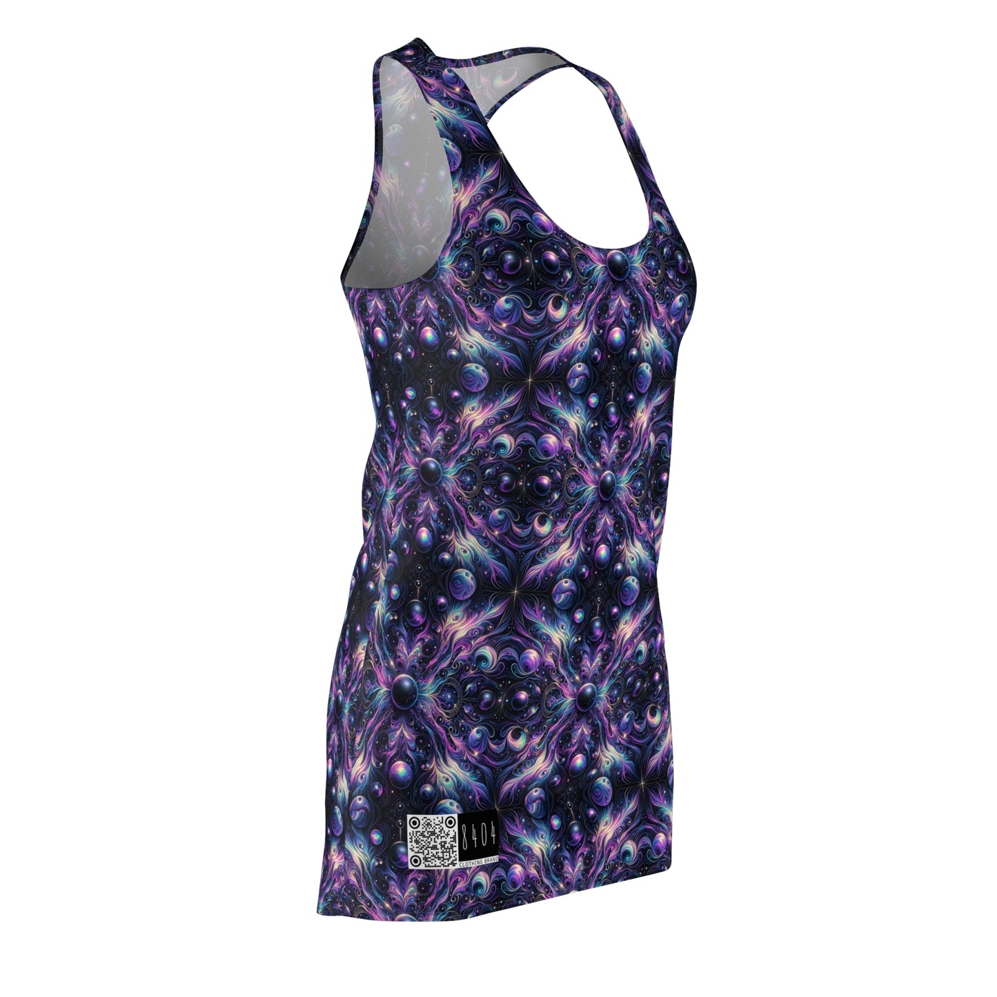 Galactic Hues Tech-Forward Cosmic Fusion Women's Cut & Sew Racerback Dress - 8404 Design-41