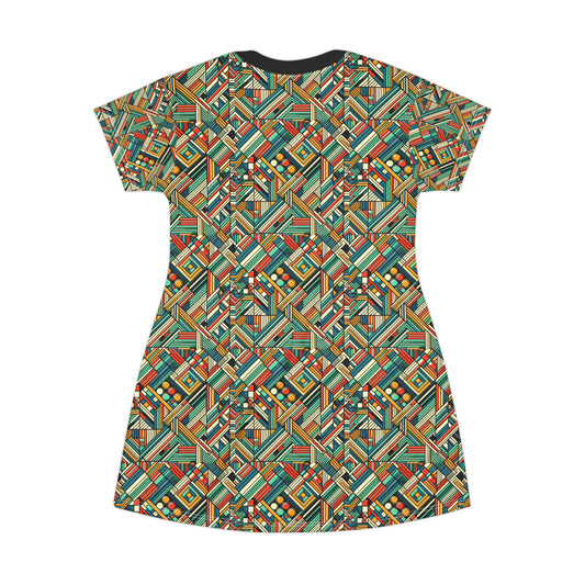Abstract Graphic Art Modern Artistic Expression T-Shirt Dress - 8404 Design-67