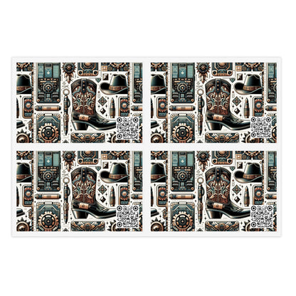 Digital Cowboy Chic Tech-Infused Western Fusion Sticker Sheets - 8404 Design-51