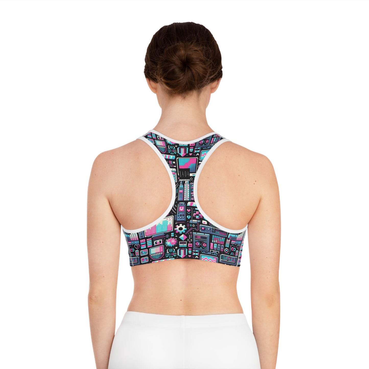 Digital Rebellion Youthful Streetwear with a Rebellious Digital Twist Sports Bra - 8404 Design-71