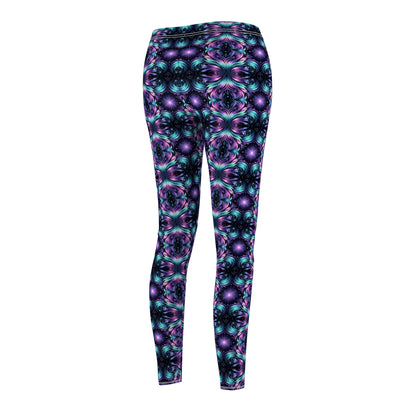 Iridescent Dream Futuristic Tech Women's Cut & Sew Casual Leggings - 8404 Design-60