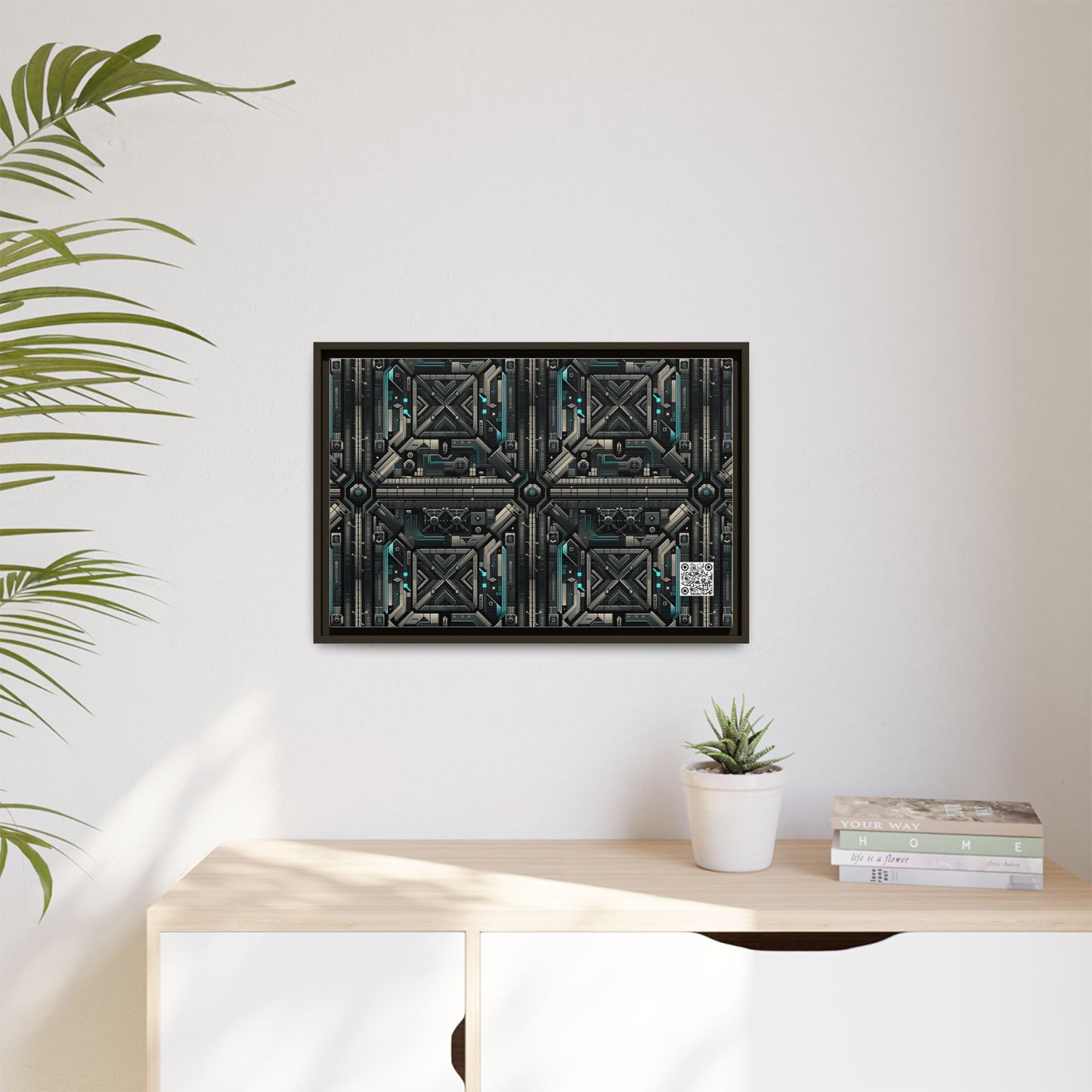 Tech Noir Futuristic Tech Aesthetic with a Dark Twist Matte Canvas, Framed (multi-color) - 8404 Design-59 B