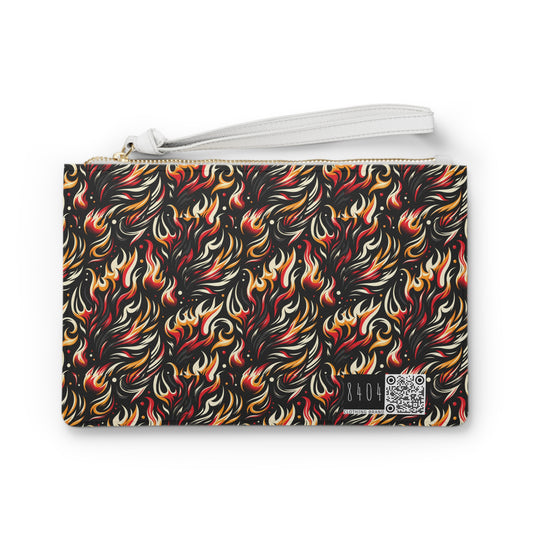 Fire & Flames Bold Streetwear Statement Clutch Bag - 8404 Design-60