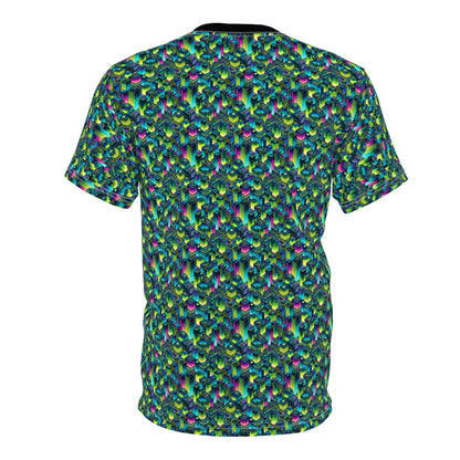 Tech-Infused Neon Tech-Forward Streetwear Unisex Cut & Sew Tee - 8404 Design-65