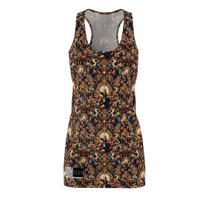 Digital Renaissance Luxurious Streetwear Inspired By Classical Art With a Modern Twist Women's Cut & Sew Racerback Dress - 8404 Design-64