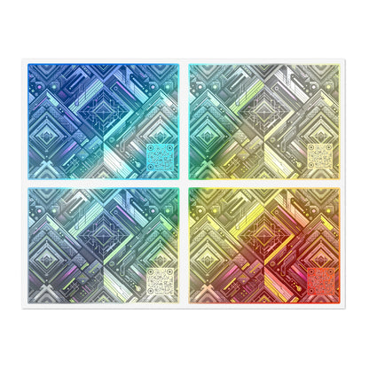 Retro Futurism Graphics Tech-Forward Streetwear Sticker Sheets - 8404 Design-60