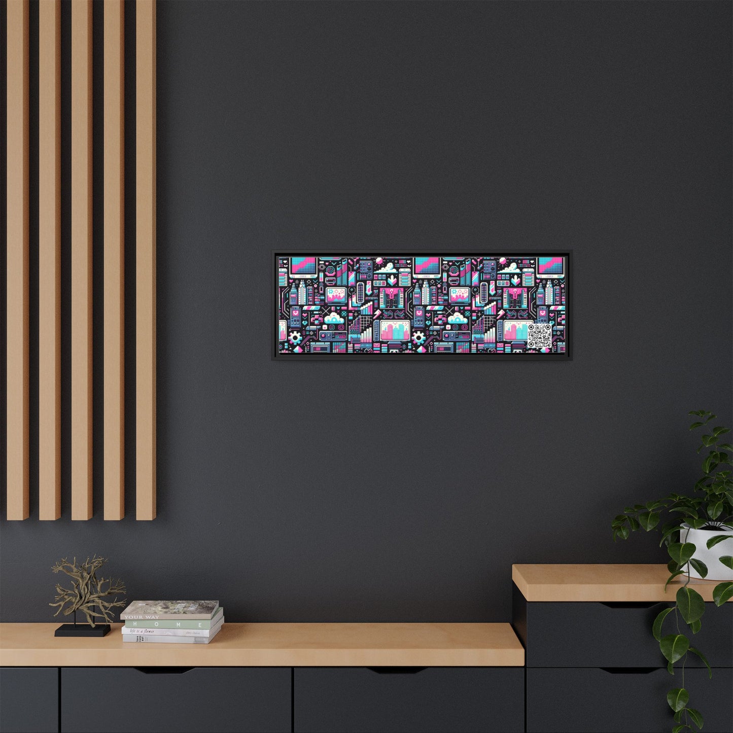 Digital Rebellion Youthful Streetwear with a Rebellious Digital Twist Matte Canvas, Framed (multi-color) - 8404 Design-71 B