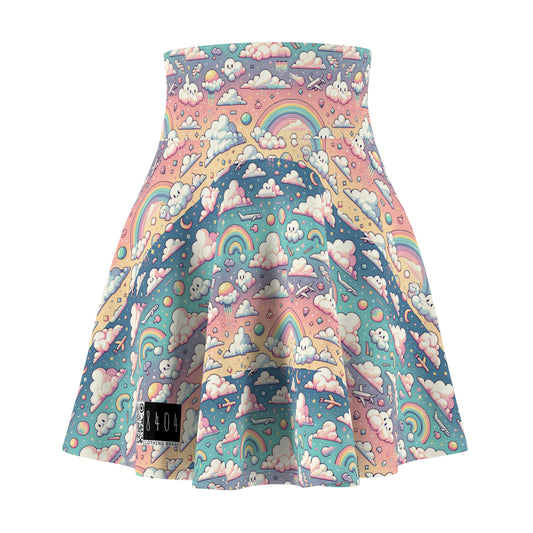 Digital Dreamland Whimsical and Nostalgic Streetwear With a Digital Twist Women's Skater Skirt - 8404 Design-58