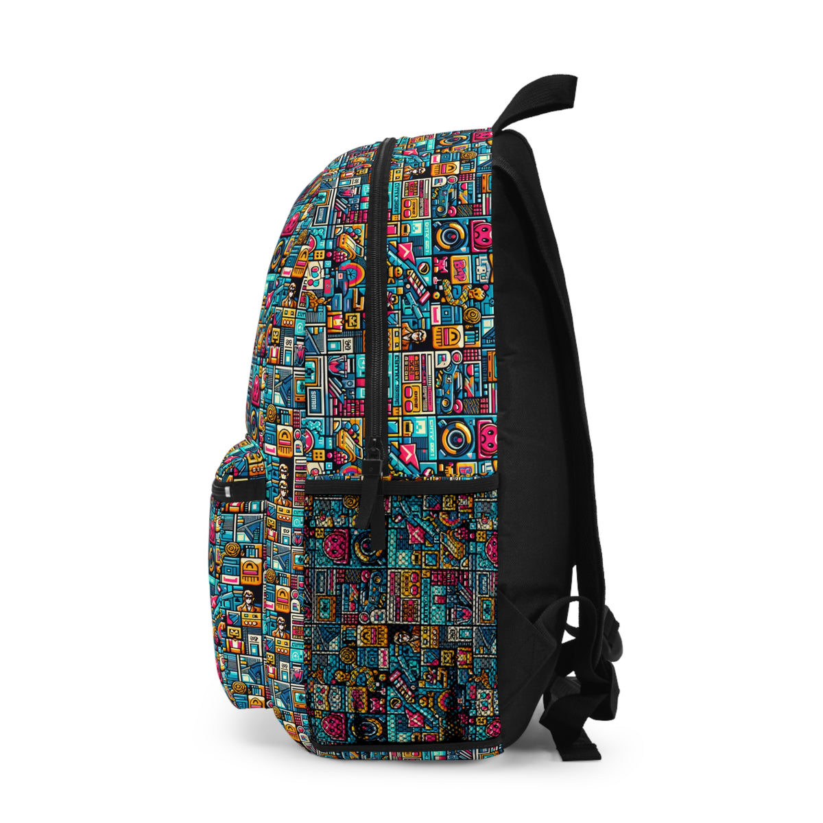 Digital Pop Culture Mashup Maximalist Pop Backpack - 8404 Design-47