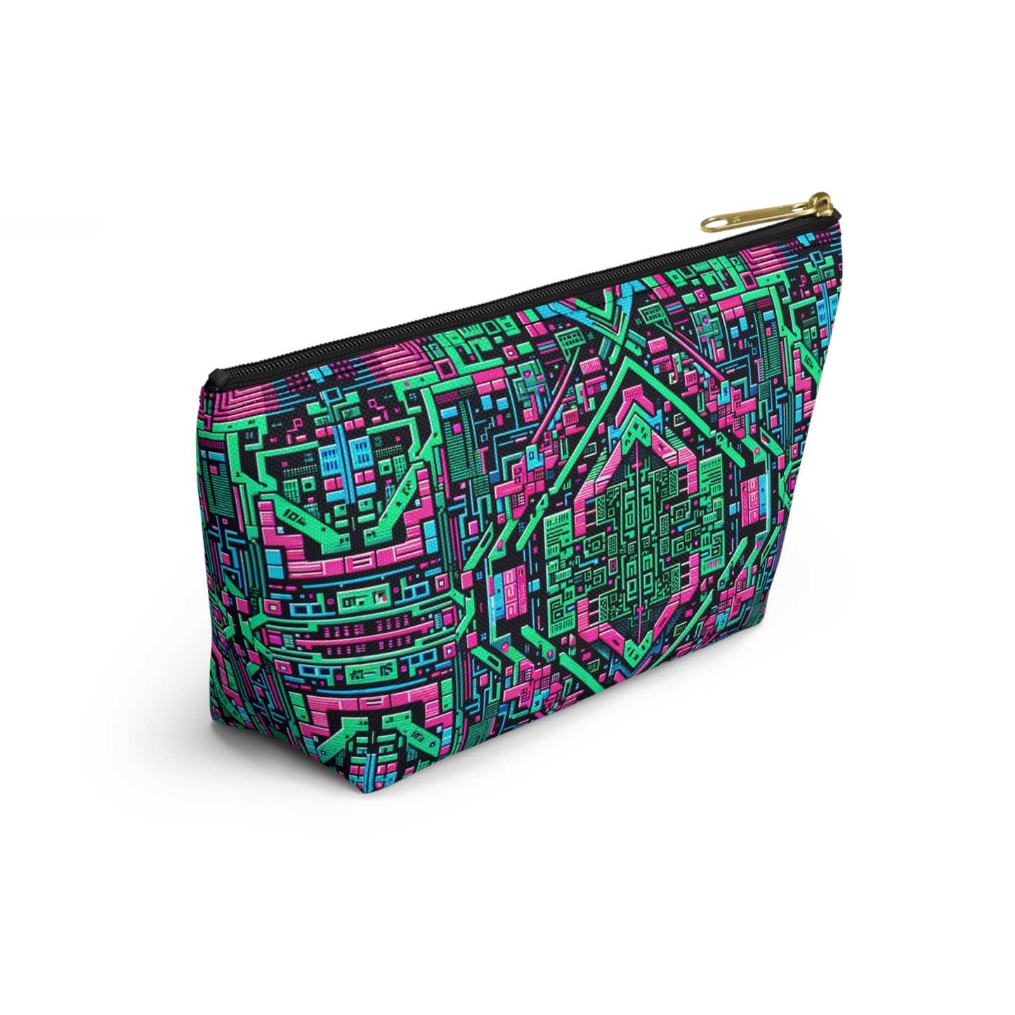 Digital Glitch Vibes Tech-Inspired Streetwear Accessory Pouch W T-Bottom - 8404 Design-71
