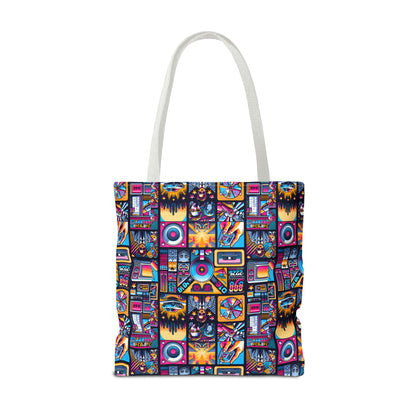 Digital Pop Culture Mashup Maximalist Pop Tote Bag - 8404 Design-52