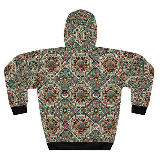 Cultural Fusion Tech Blend of Cultural Heritage With Tech-Inspired Elements Pullover Hoodie - 8404 Design-74