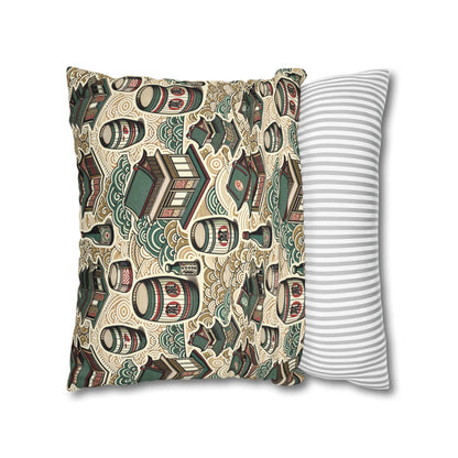 Cultural Artisanal Fusion Contemporary Cultural Elegance Spun Polyester Square Pillowcase - 8404 Design-68