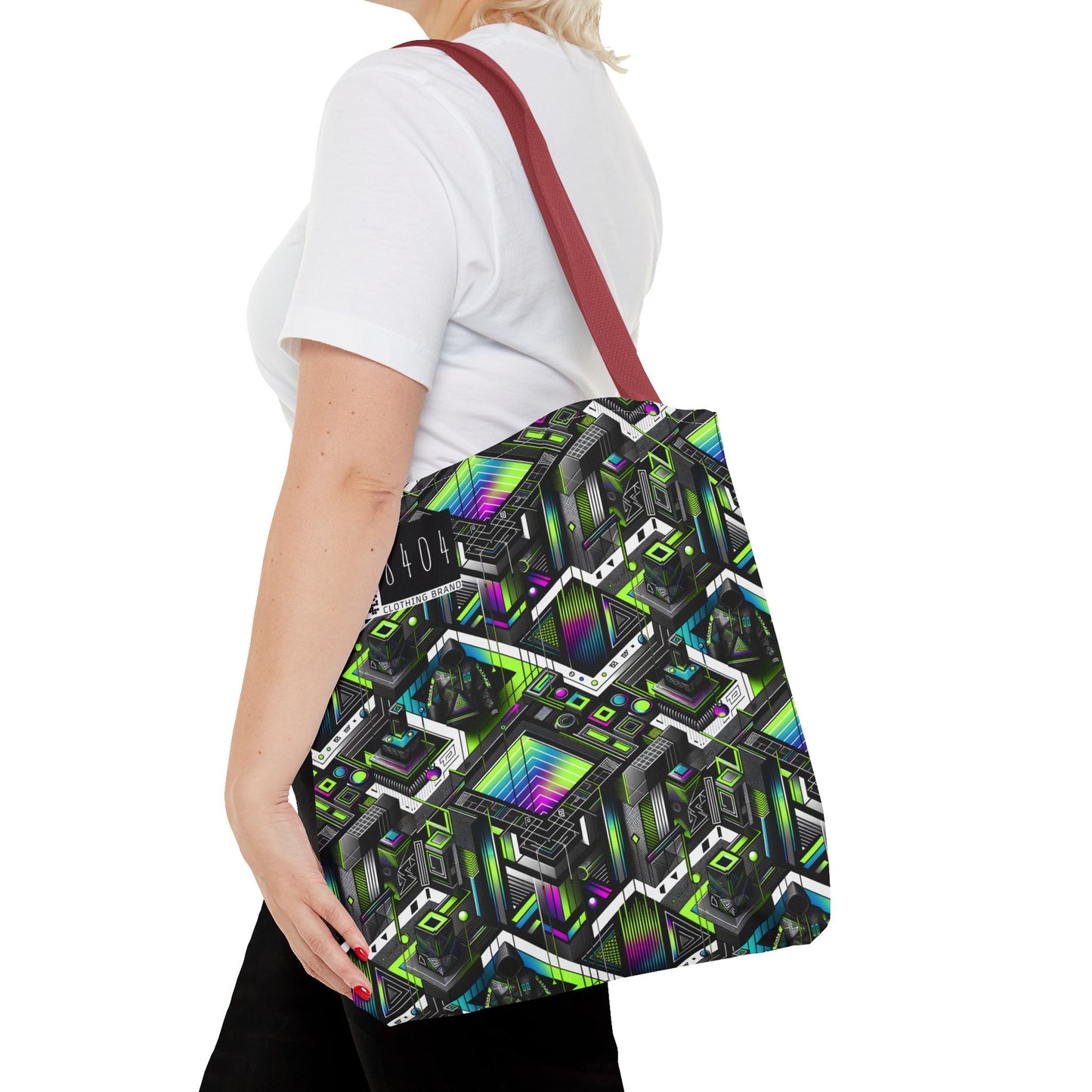 Retro Futurism Graphics Tech-Forward Streetwear Tote Bag - 8404 Design-52