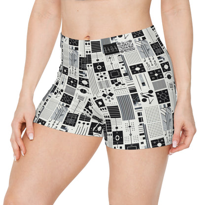 Digital Minimalism Minimalist Tech Women's Shorts - 8404 Design-54