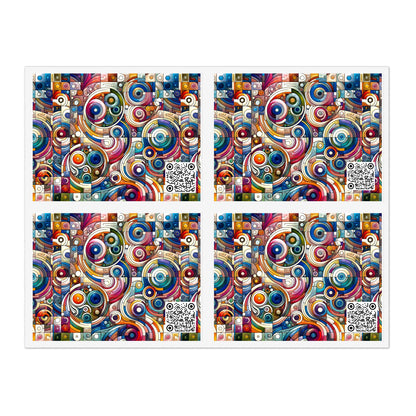 Digital Artistic Expression Artistic Streetwear Sticker Sheets - 8404 Design-49