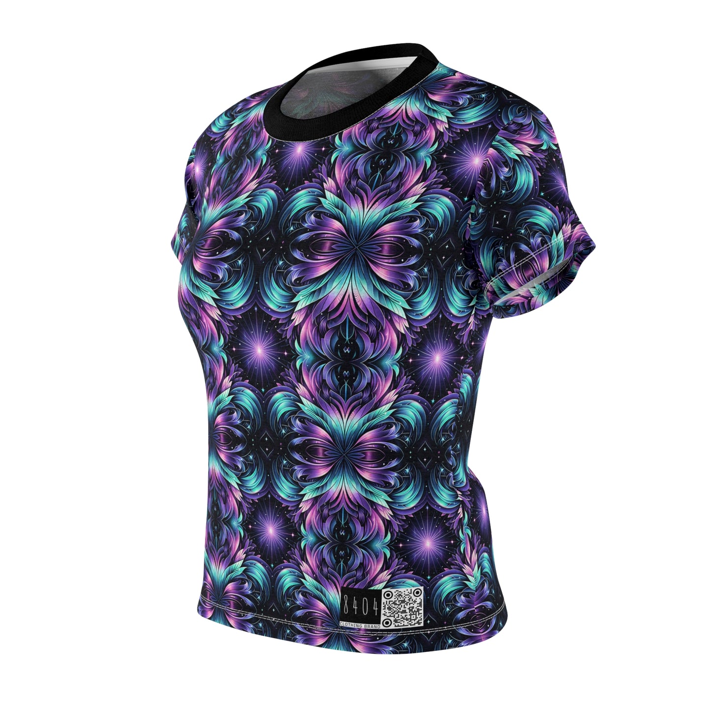 Iridescent Dream Futuristic Tech Women's Cut & Sew Tee - 8404 Design-60