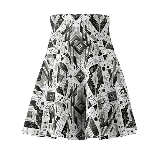 Digital Minimalism Minimalist Tech Women's Skater Skirt - 8404 Design-51