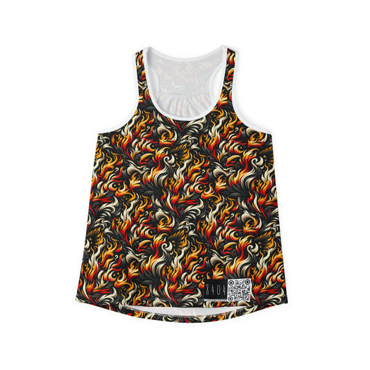 Fire & Flames Bold Streetwear Statement Women's Tank Top - 8404 Design-55