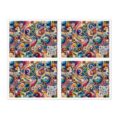 Digital Artistic Expression Artistic Streetwear Sticker Sheets - 8404 Design-49