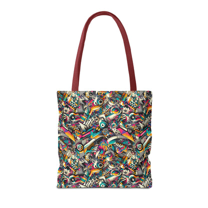Urban Graffiti Fusion Eclectic Street Art Meets Modern Tech Culture Tote Bag - 8404 Design-55