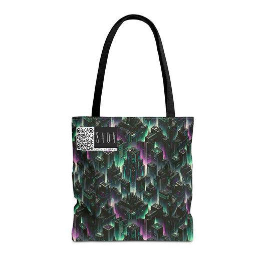 Tech Noir Aesthetics Tech-Forward Urban Dystopia Tote Bag - 8404 Design-44
