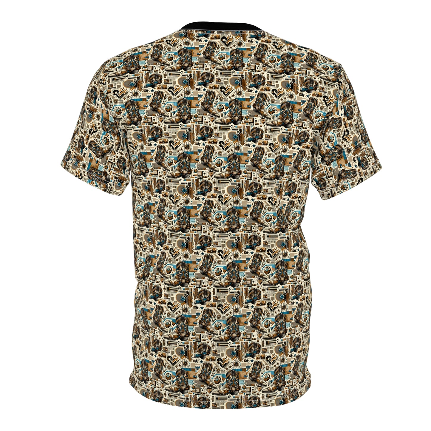 Digital Cowboy Chic Tech-Infused Western Fusion Unisex Cut & Sew Tee - 8404 Design-45