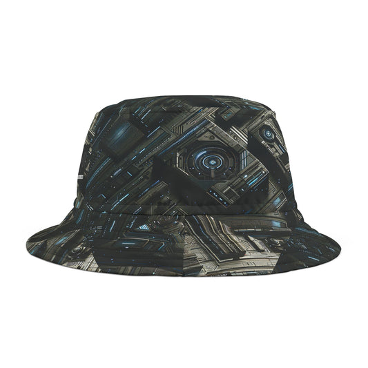 Tech Noir Futuristic Tech Aesthetic with a Dark Twist Bucket Hat - 8404 Design-53