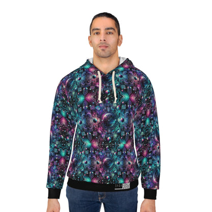 Galactic Hues Tech-Forward Cosmic Fusion Pullover Hoodie - 8404 Design-59