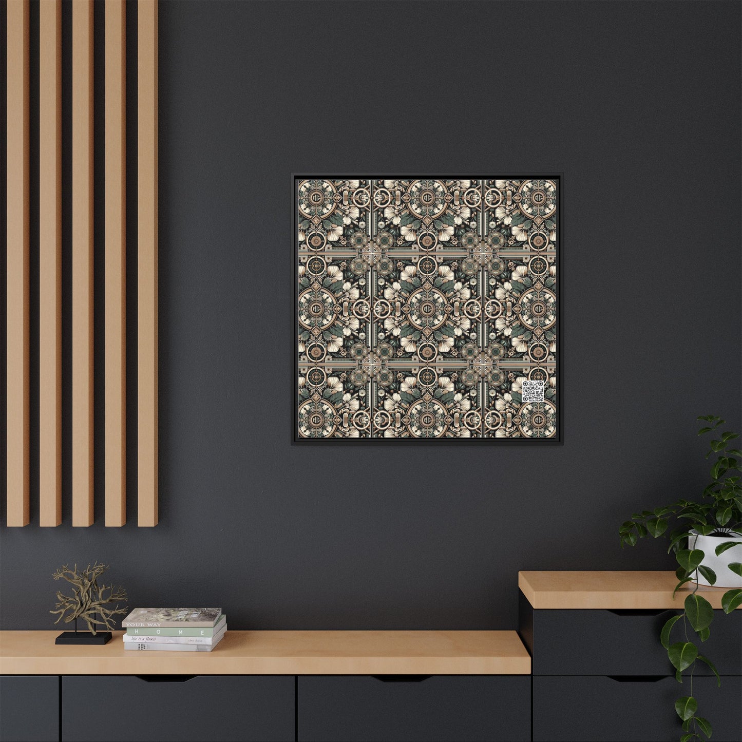 Cyber Garden Party Tech Garden Extravaganza Matte Canvas, Framed (multi-Color) - 8404 Design-66 A