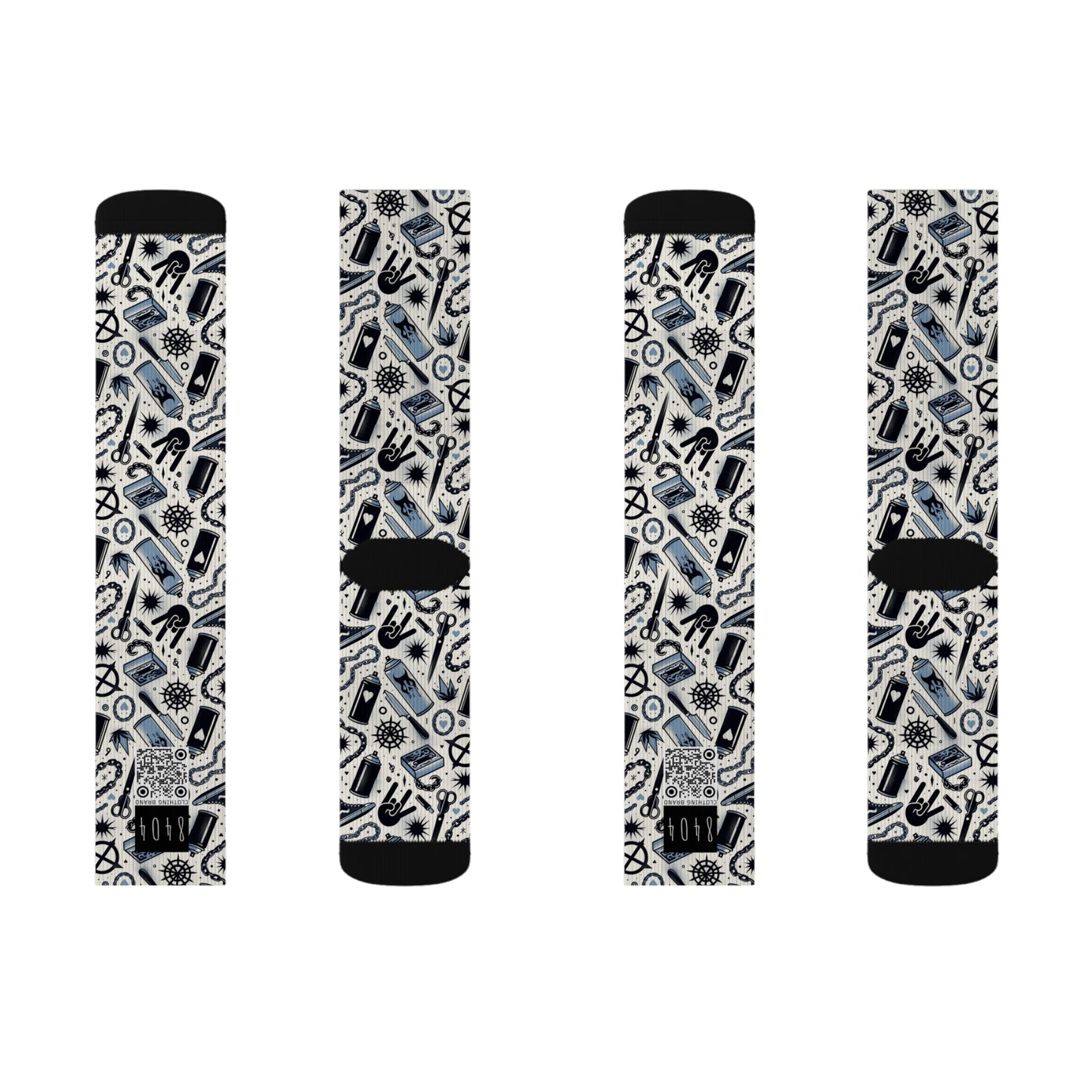 Cultural Rebellion Graphics Edgy and Rebellious With a Hint of Nostalgia Sublimation Socks - 8404 Design-57