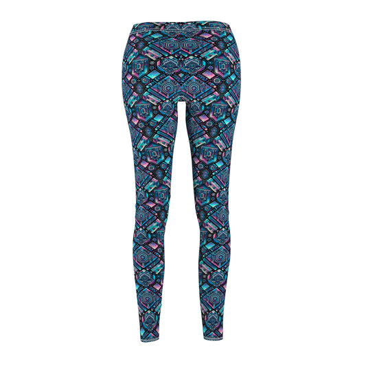 Digital Dreamland Futuristic Tech Aesthetic Women's Cut & Sew Casual Leggings - 8404 Design-46
