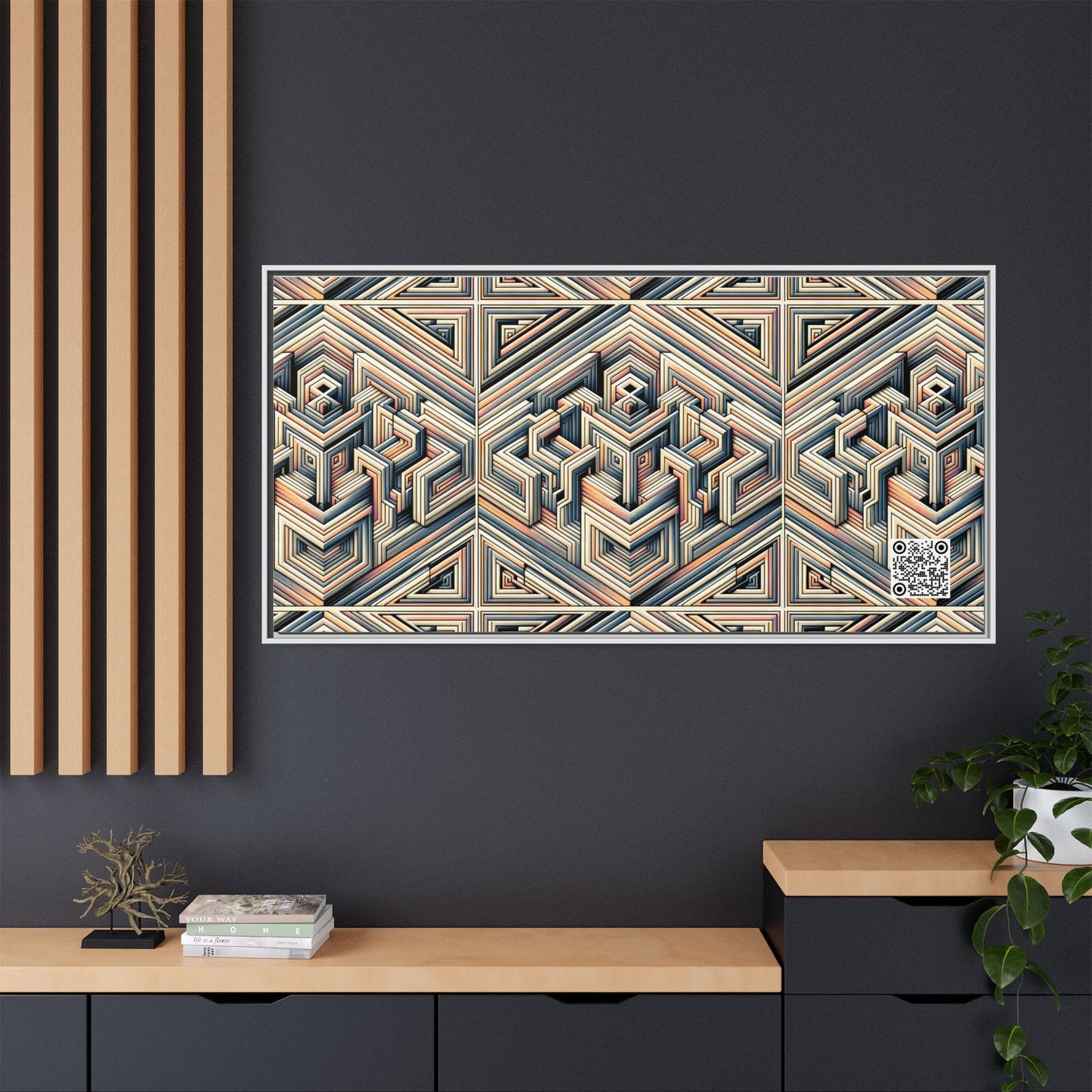 Tech Illusion Graphics Futuristic Artistry Matte Canvas, Framed (multi-color) - 8404 Design-52 B