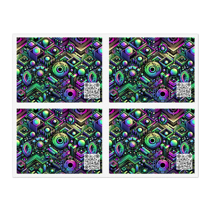 Tech-Tonal Graphics Tech-Forward Streetwear Sticker Sheets - 8404 Design-46