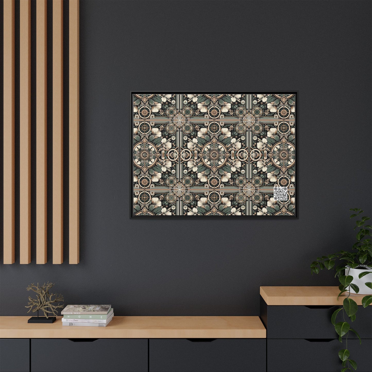 Cyber Garden Party Tech Garden Extravaganza Matte Canvas, Framed (multi-Color) - 8404 Design-66 A