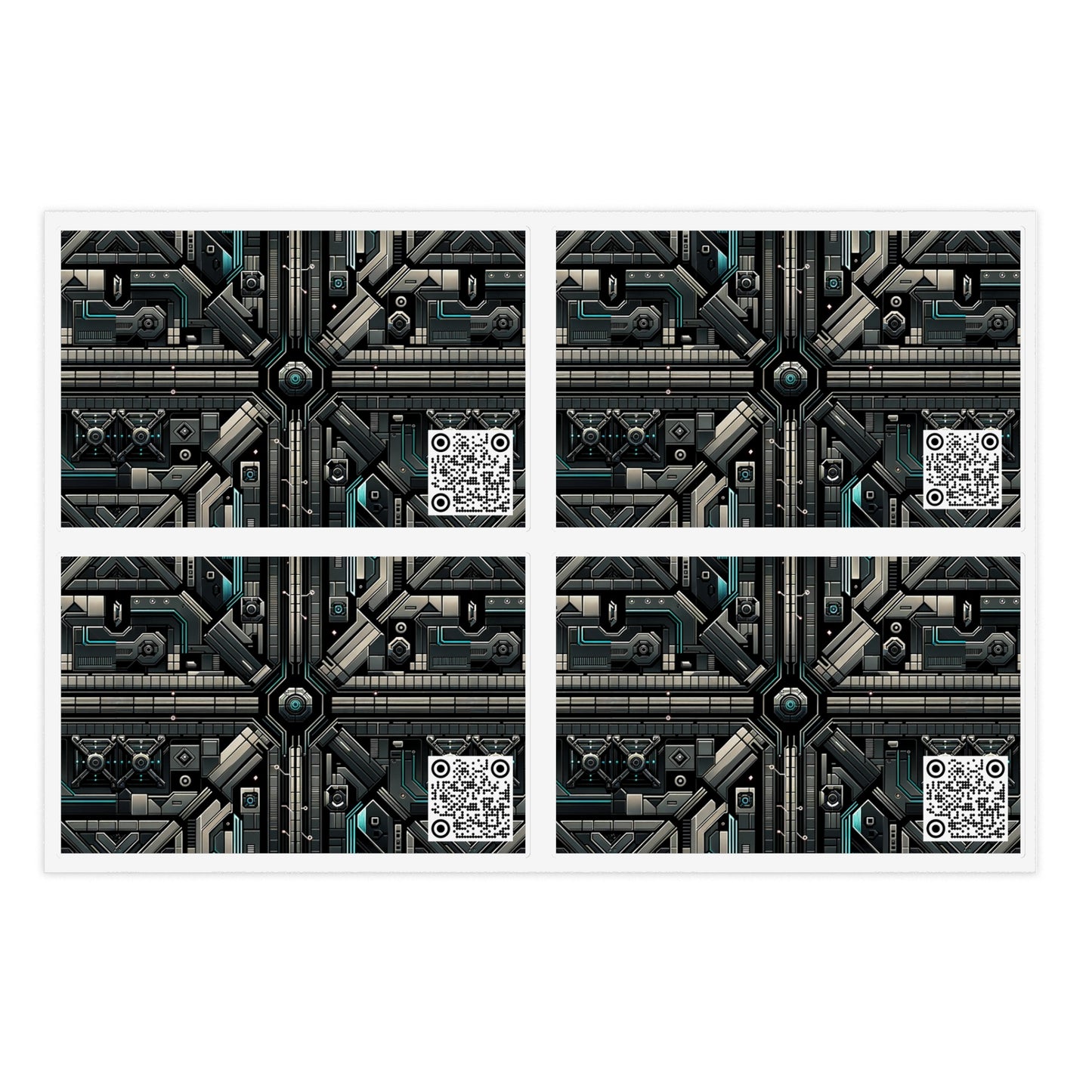 Tech Noir Futuristic Tech Aesthetic with a Dark Twist Sticker Sheet - 8404 Design-59