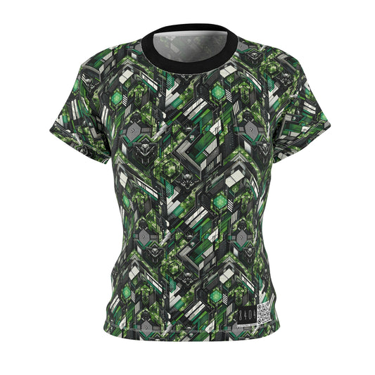 Tech Camo Fusion Tech-Forward Streetwear With a Futuristic Edge Women's Cut & Sew Tee - 8404 Design-58
