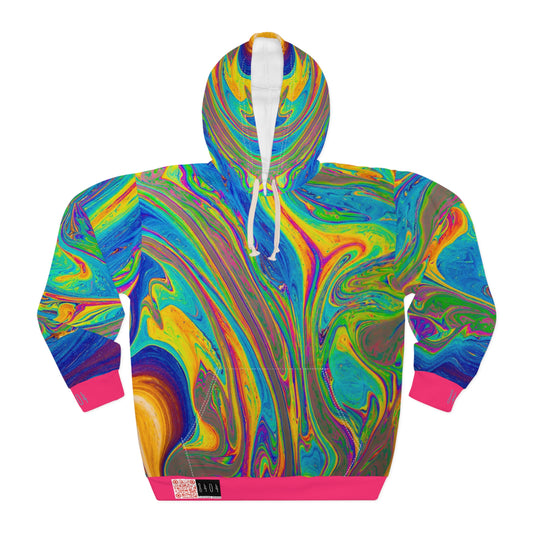8404's Unisex Adult "flowing Colors in Red" Fashion Pullover Hoodie